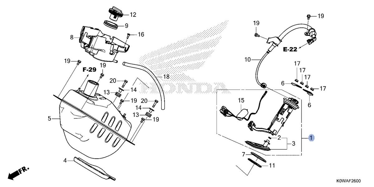 Honda OEM part 16700-K0W-TA1
