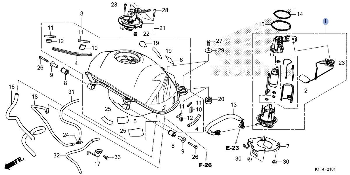 Honda OEM part 16700-K1T-E11
