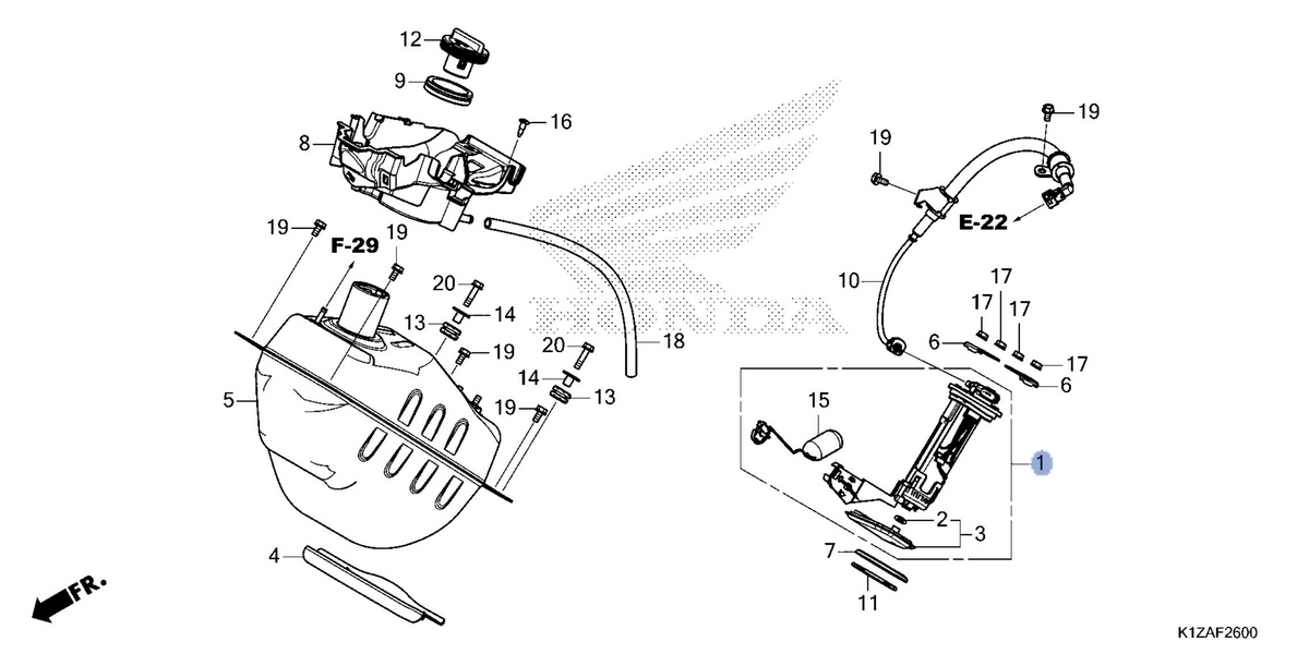 Honda OEM part 16700-K1Y-DC1