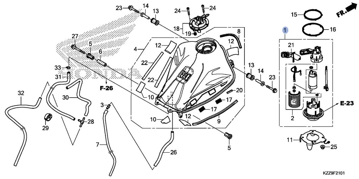 Honda OEM part 16700-KZZ-J01