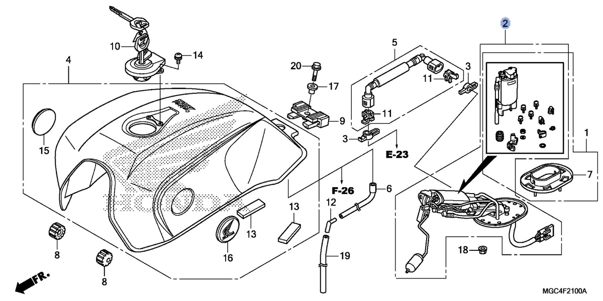 Honda OEM part 16700-MGC-J82