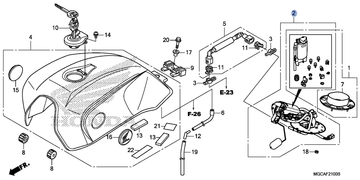 Honda OEM part 16700-MGC-N21