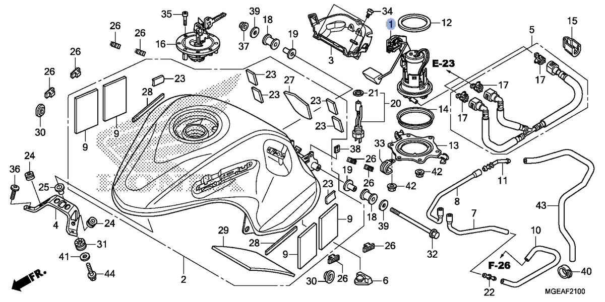 Honda OEM part 16700-MGE-023