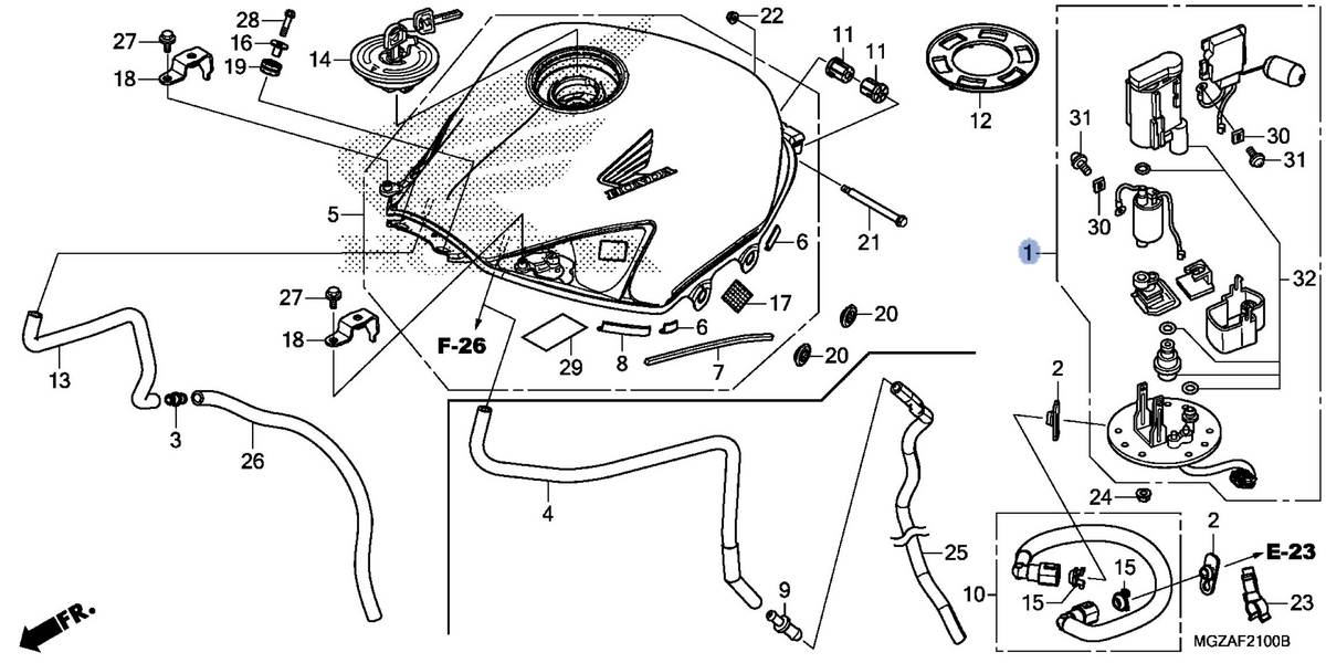 Honda OEM part 16700-MGZ-J03