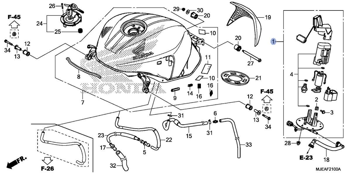 Honda OEM part 16700-MJE-D03