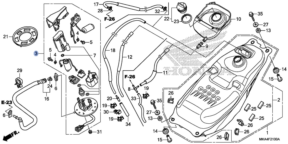 Honda OEM part 16700-MKA-D83