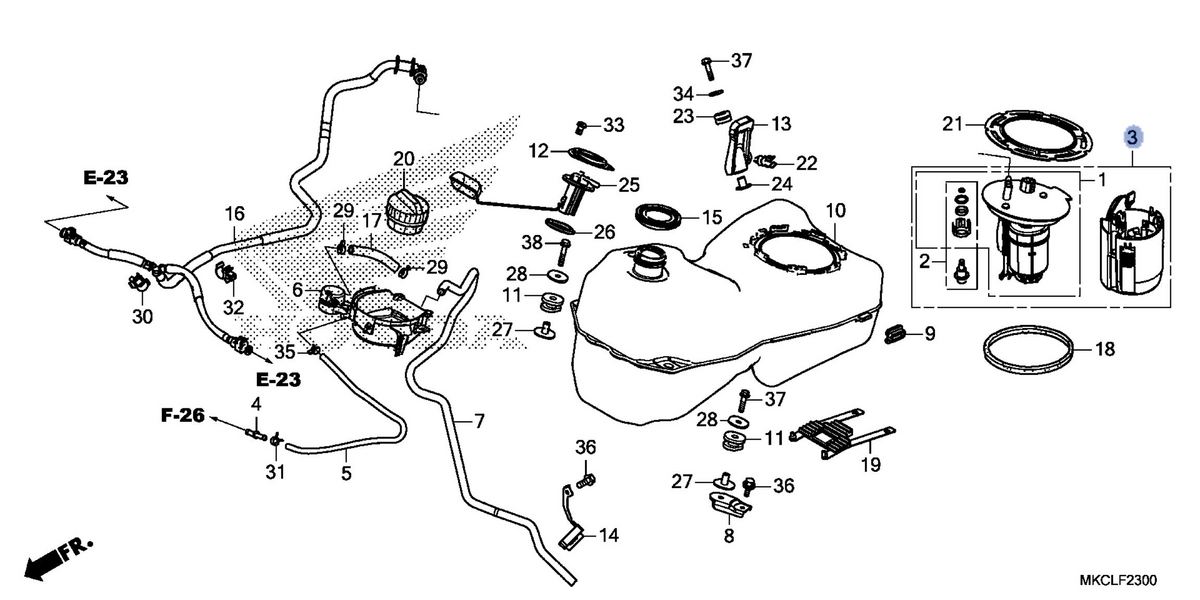 Honda OEM part 16700-MKC-A02