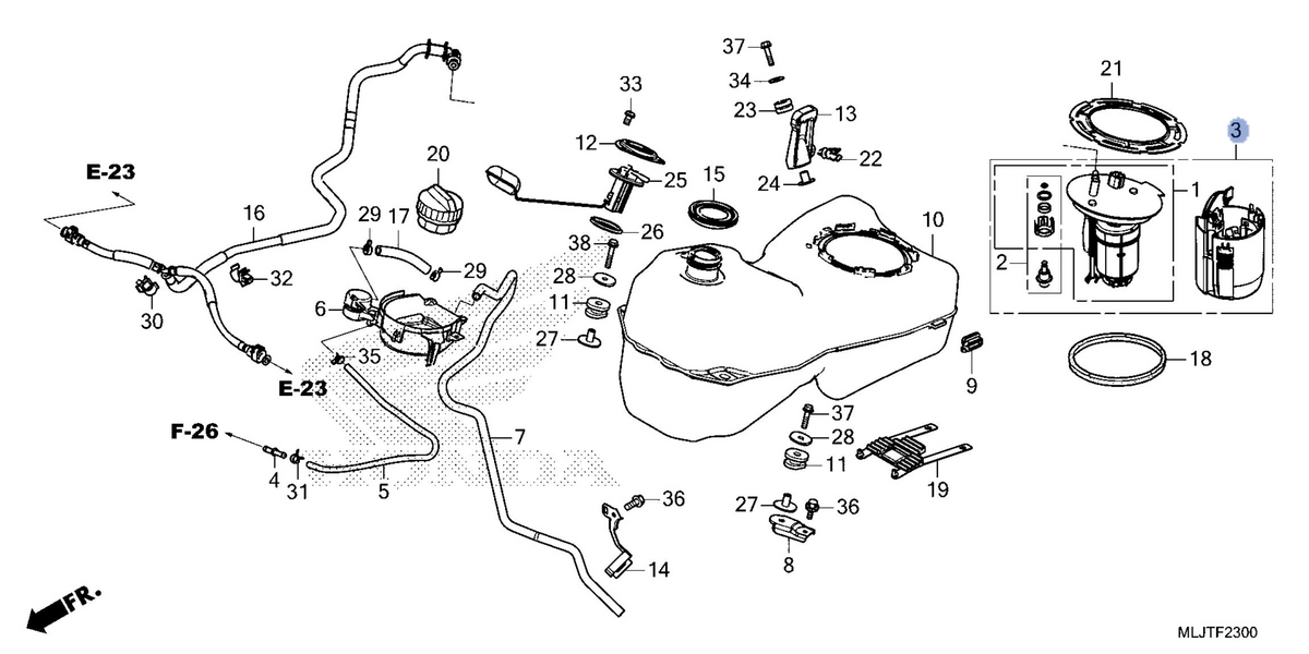 Honda OEM part 16700-MKC-A03