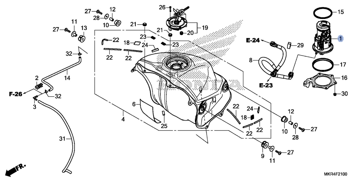 Honda OEM part 16700-MKR-D11