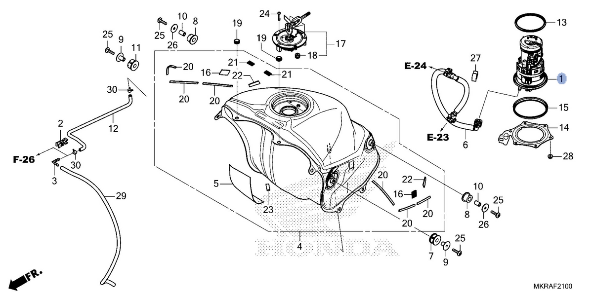 Honda OEM part 16700-MKR-D62