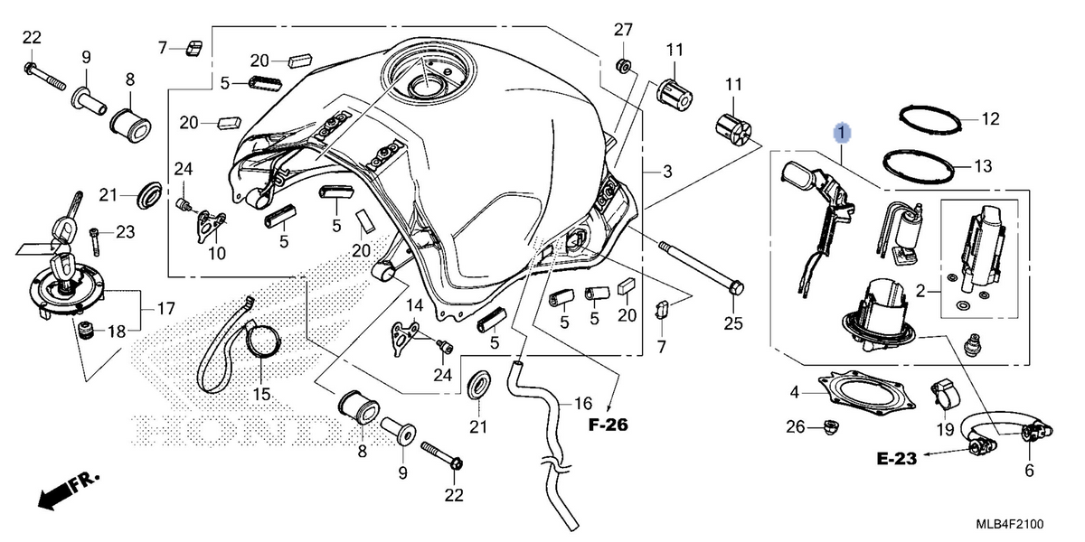 Honda OEM part 16700-MLB-D01