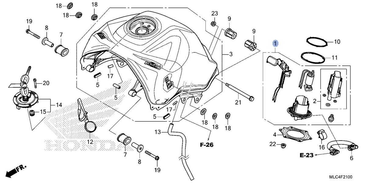 Honda OEM part 16700-MLC-D01