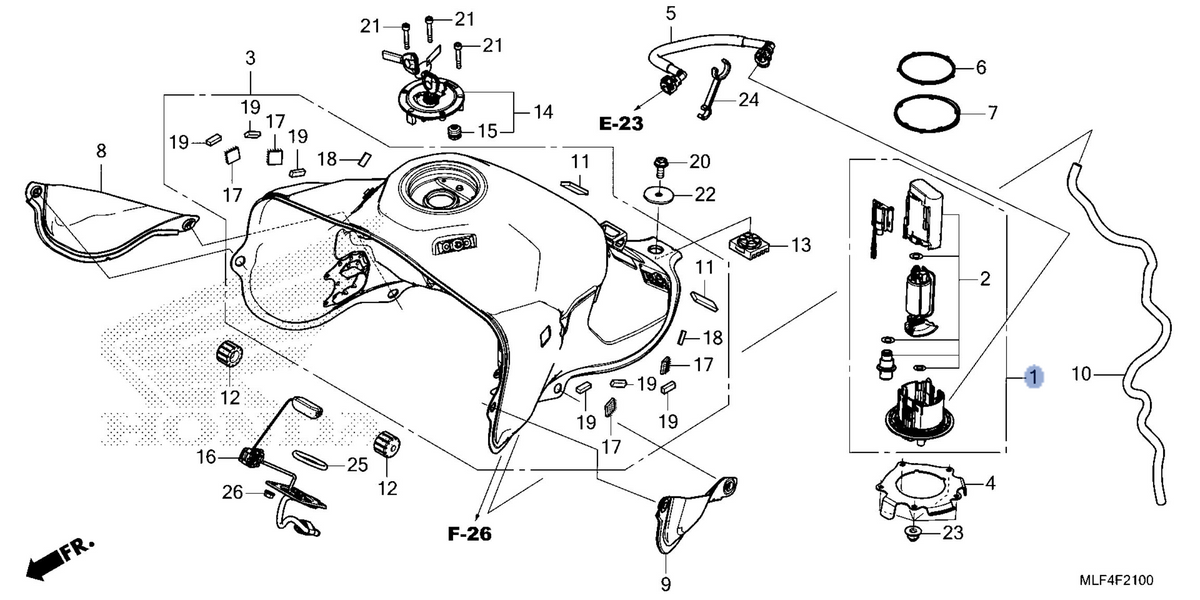 Honda OEM part 16700-MLF-E01