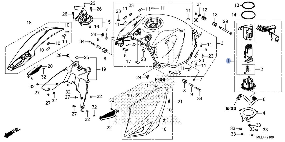 Honda OEM part 16700-MLL-D01