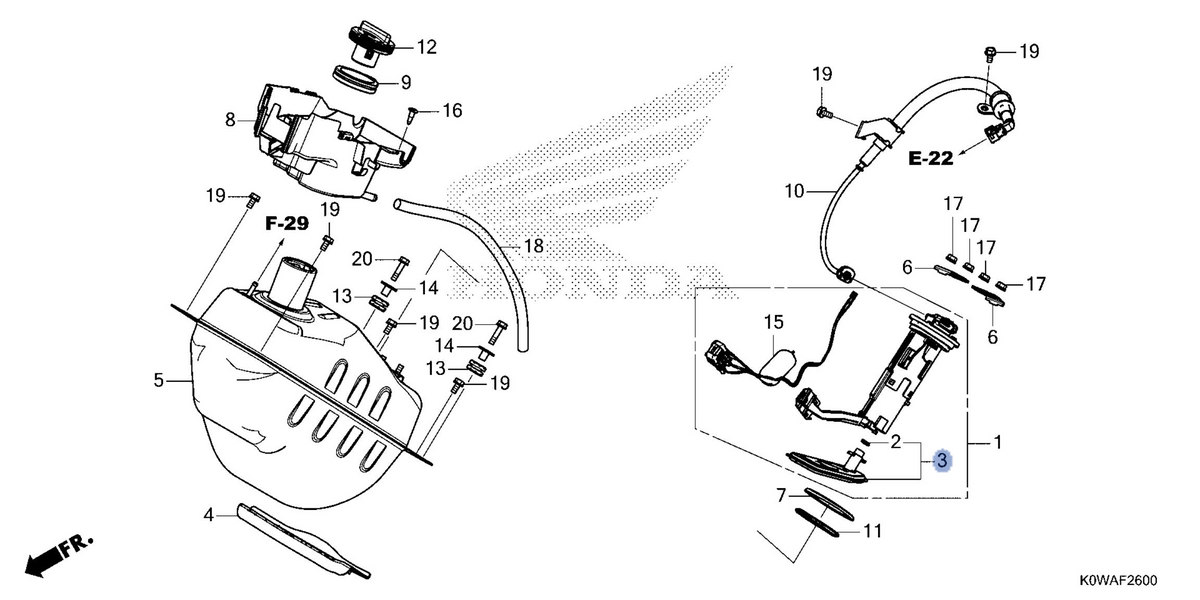 Honda OEM part 16707-K0W-NA1