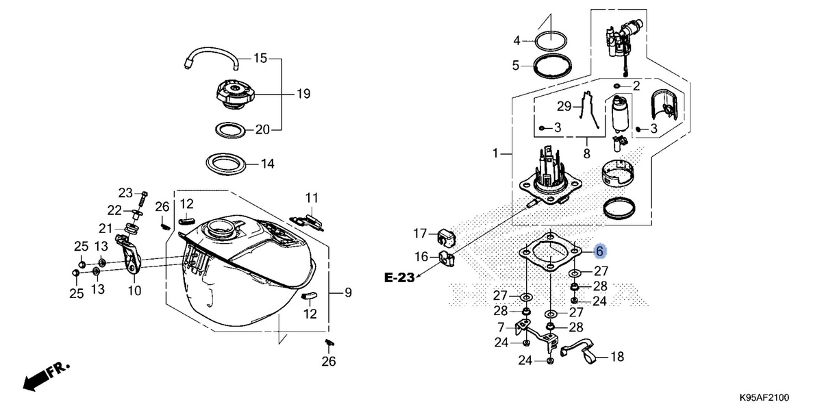 Honda OEM part 16713-MKE-AF0