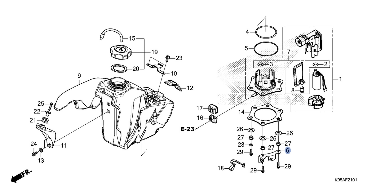Honda OEM part 16714-MKE-AG0