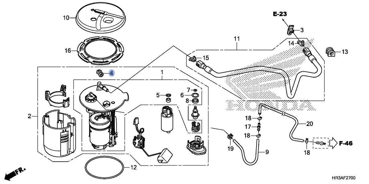 Honda OEM part 16719-HW1-670