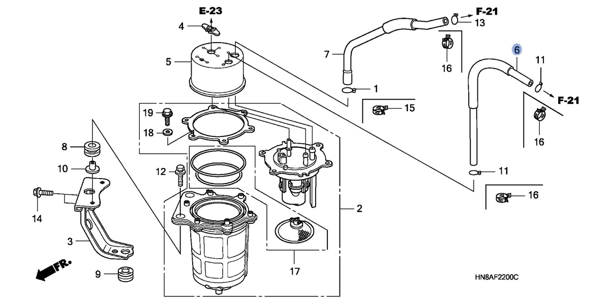 Honda OEM part 16730-HN8-A60
