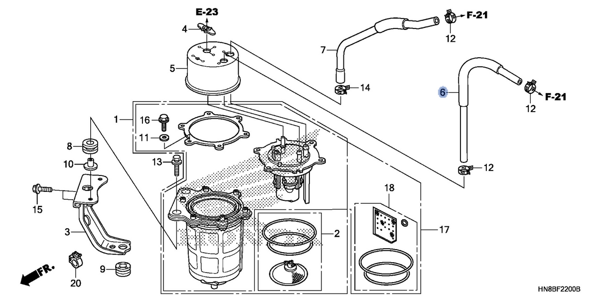 Honda OEM part 16730-HN8-B40