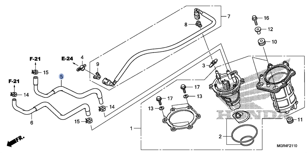 Honda OEM part 16730-MGR-670