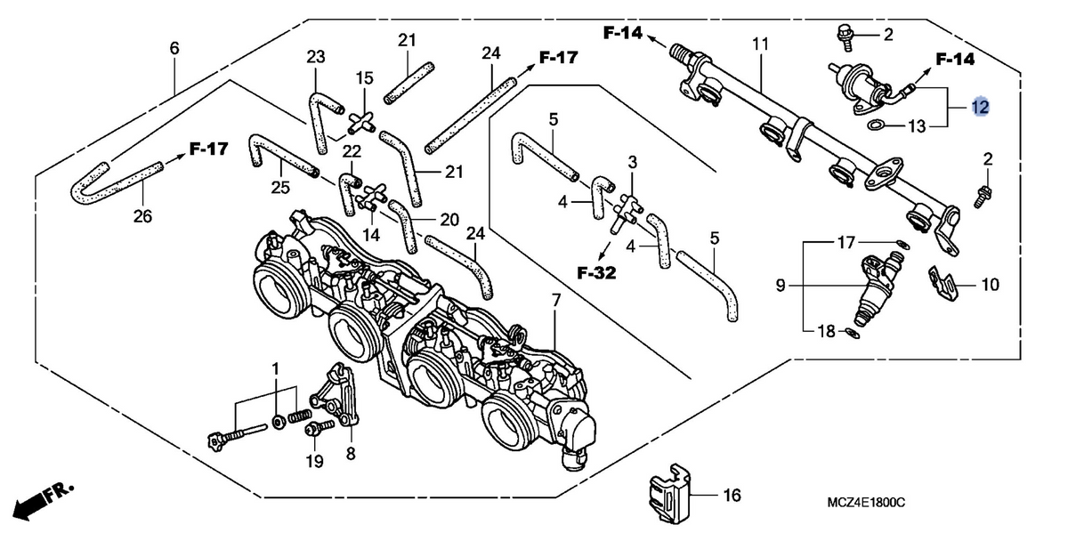 Honda OEM part 16740-MCZ-013
