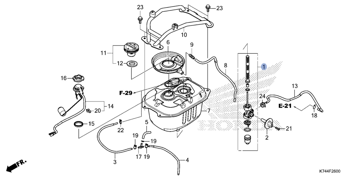 Honda OEM part 16950-K74-F01