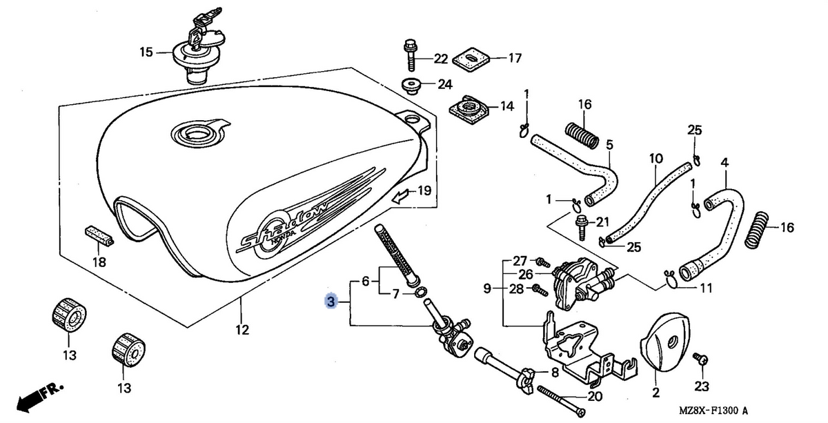 Honda OEM part 16950-MZ8-L23