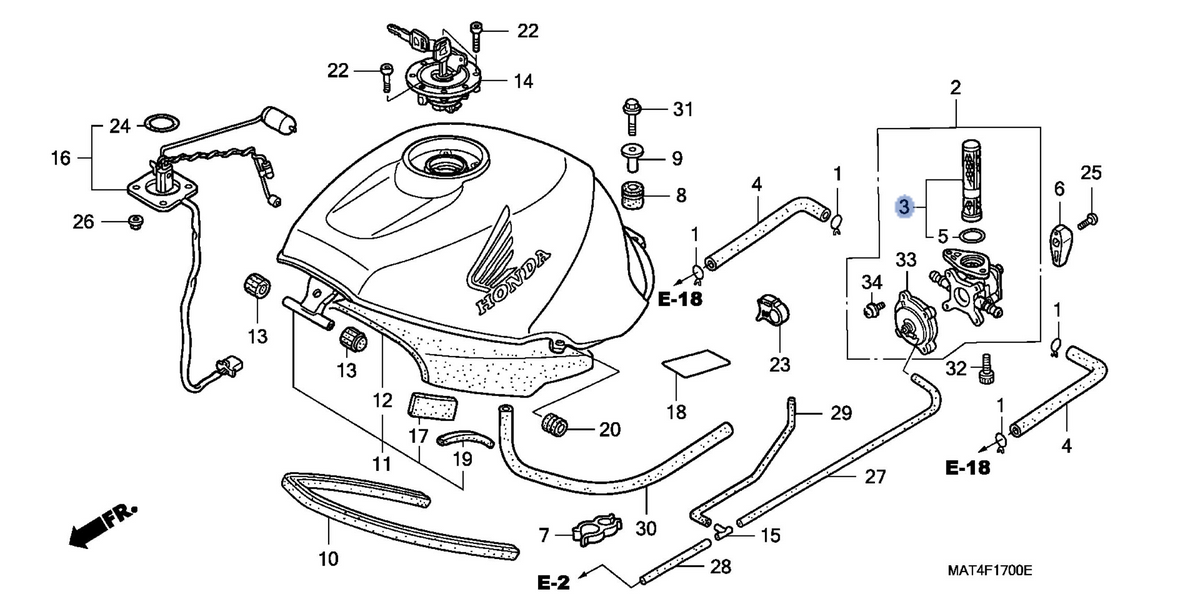 Honda OEM part 16952-MBB-003