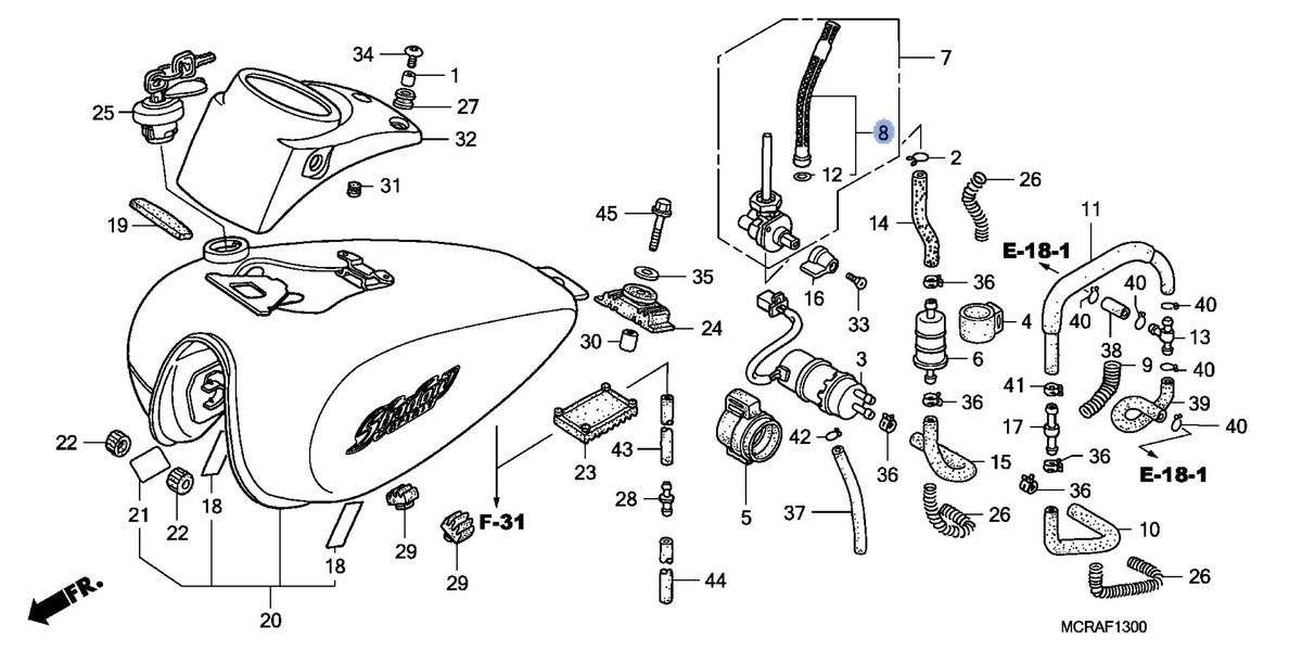 Honda OEM part 16952-MCL-013