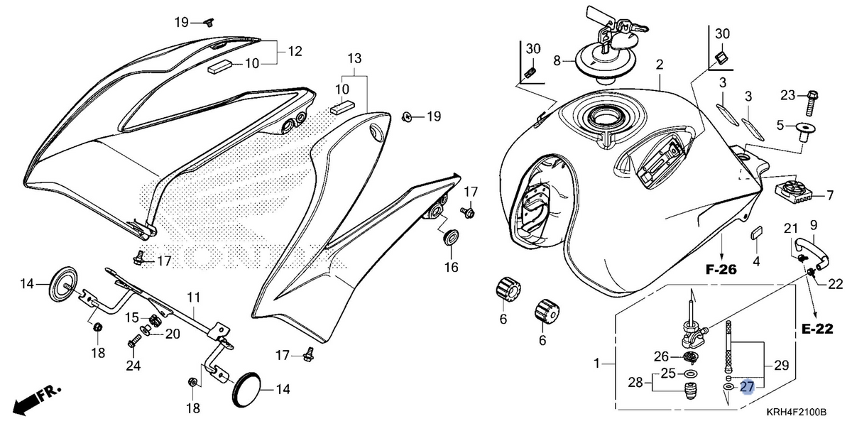Honda OEM part 16953-KRH-J00