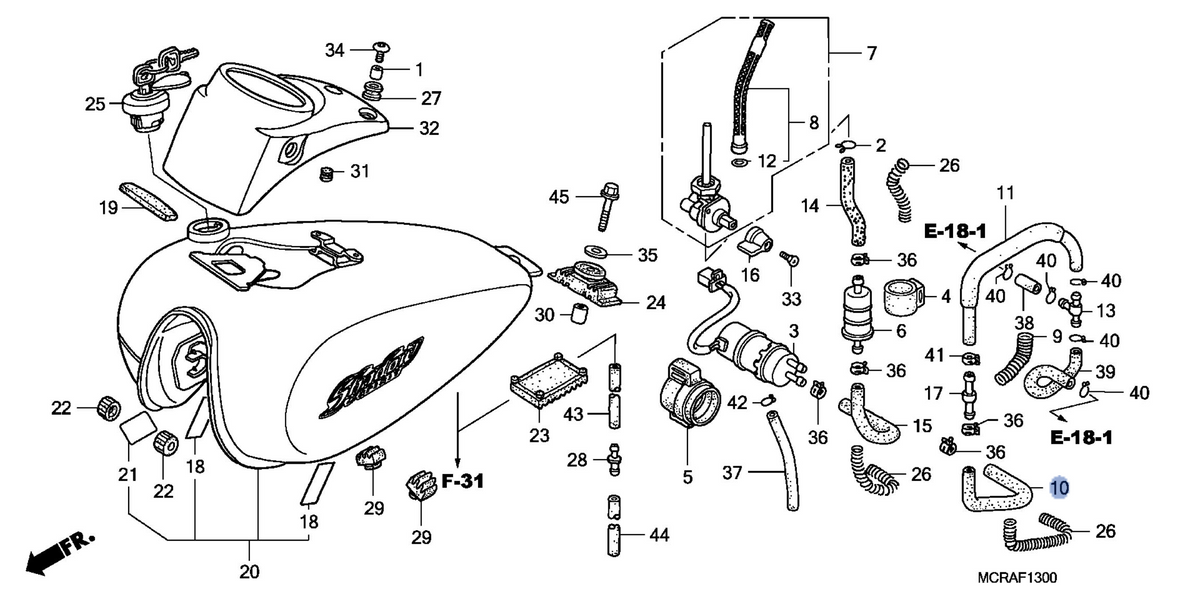 Honda OEM part 16953-MCL-000