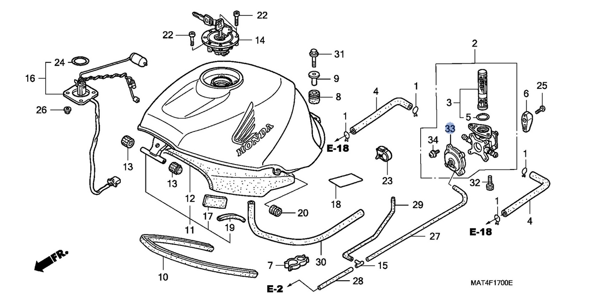 Honda OEM part 16953-ML0-034