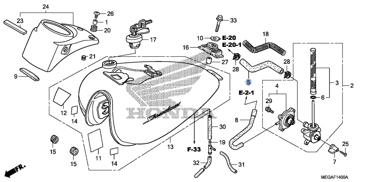 Honda OEM part 16955-MFE-610