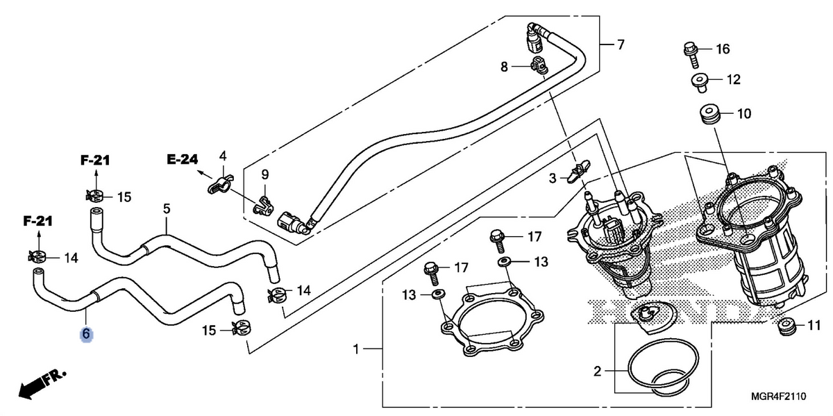 Honda OEM part 16955-MGR-670