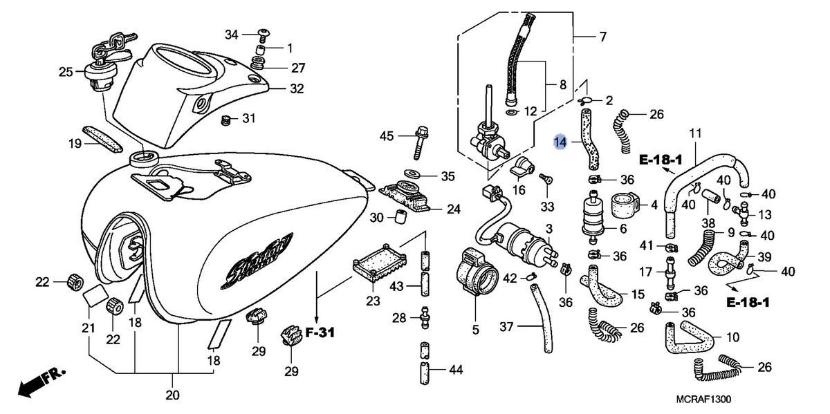 Honda OEM part 16961-MCL-000