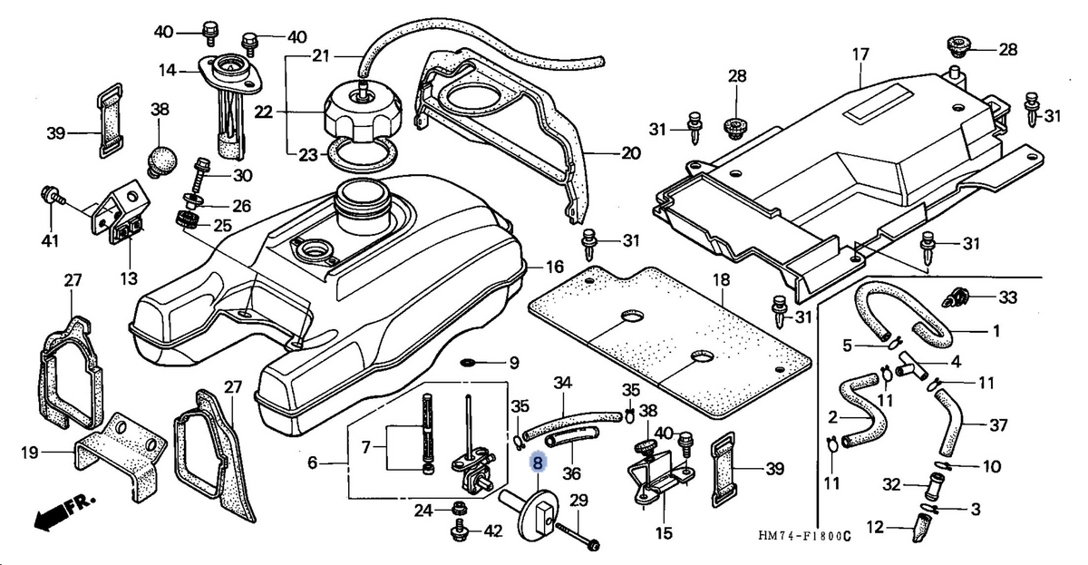 Honda OEM part 16963-HM7-000ZC