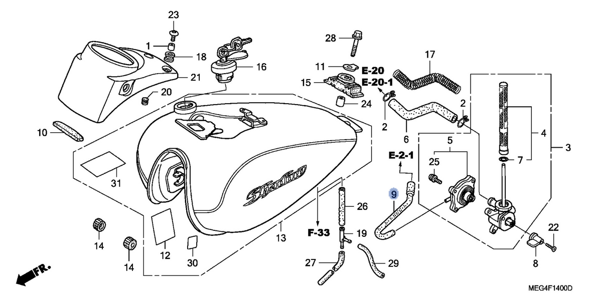 Honda OEM part 16981-MEG-000