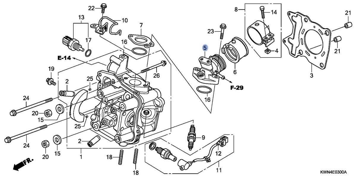 Honda OEM part 17110-KWN-670