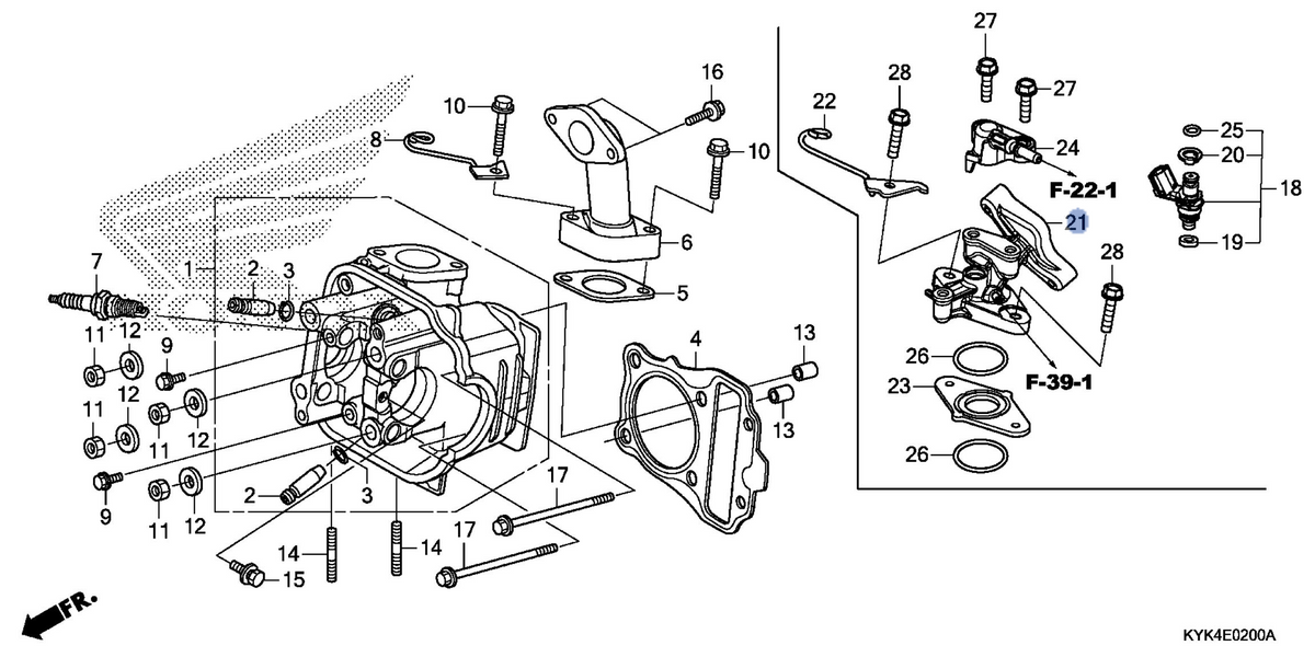 Honda OEM part 17110-KYK-D10