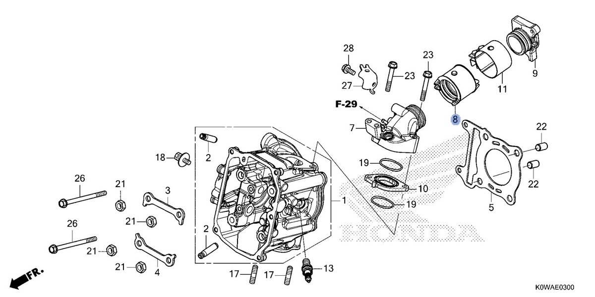 Honda OEM part 17112-K0R-V00