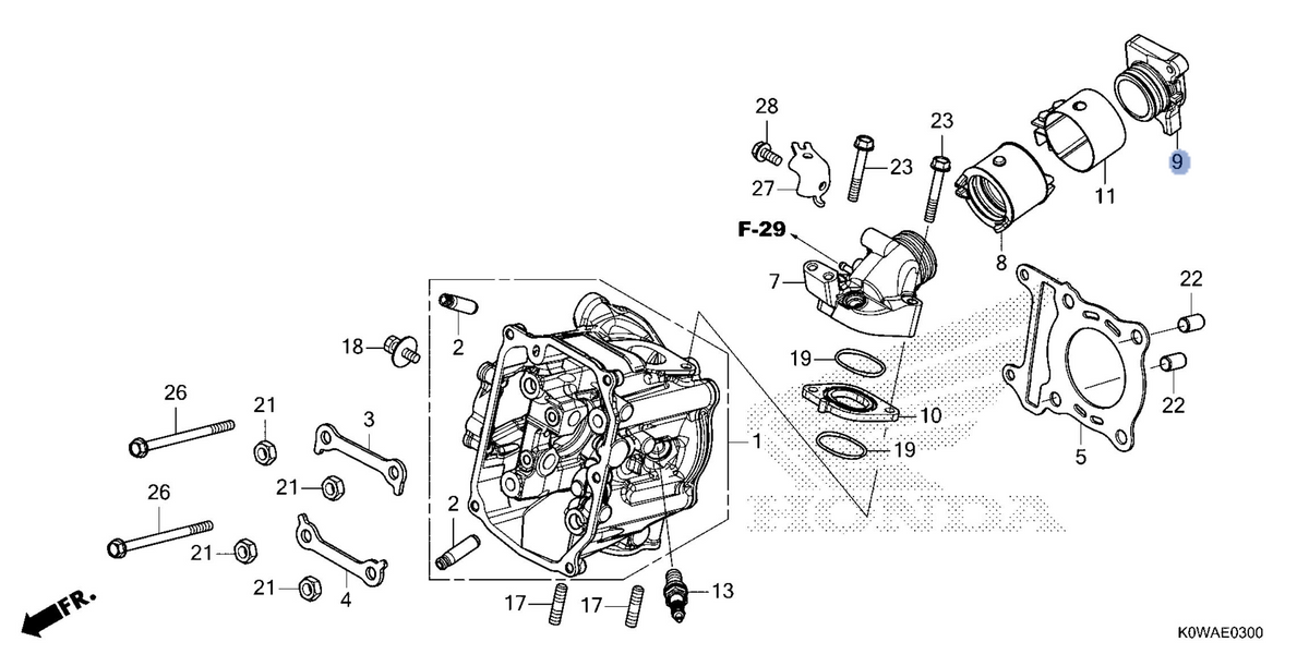 Honda OEM part 17115-K0R-V00