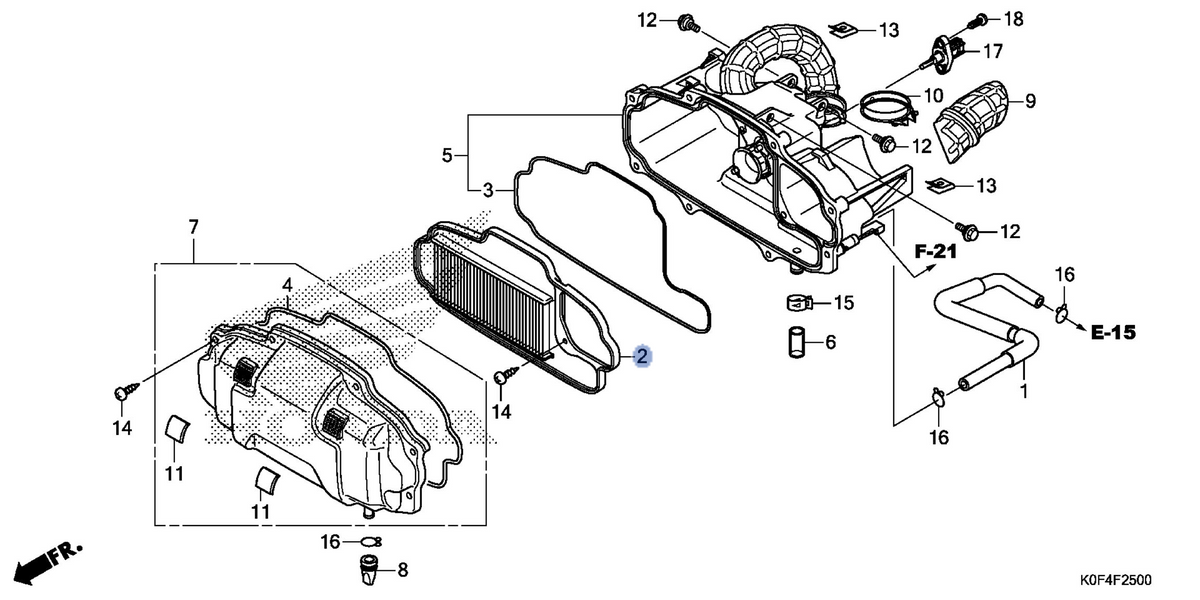 Honda OEM part 17210-K0F-T00