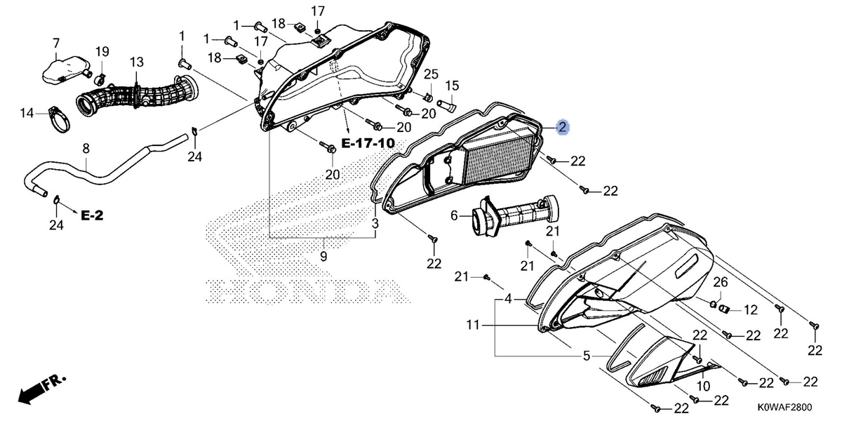 Honda OEM part 17210-K1Z-T00