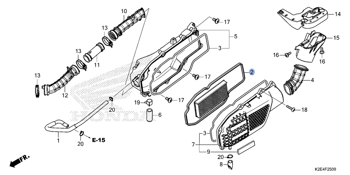 Honda OEM part 17210-K2E-T00