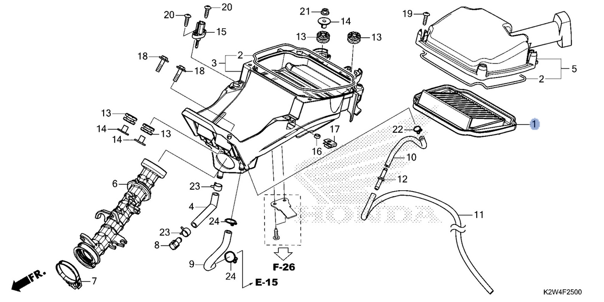 Honda OEM part 17210-K2W-J10