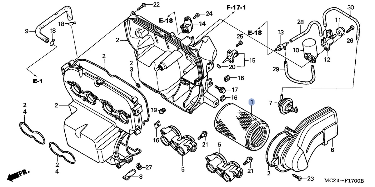 Honda OEM part 17210-MCZ-003