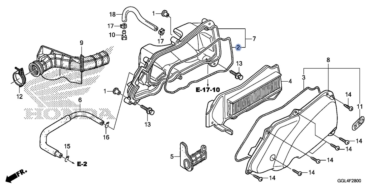 Honda OEM part 17211-GFC-900