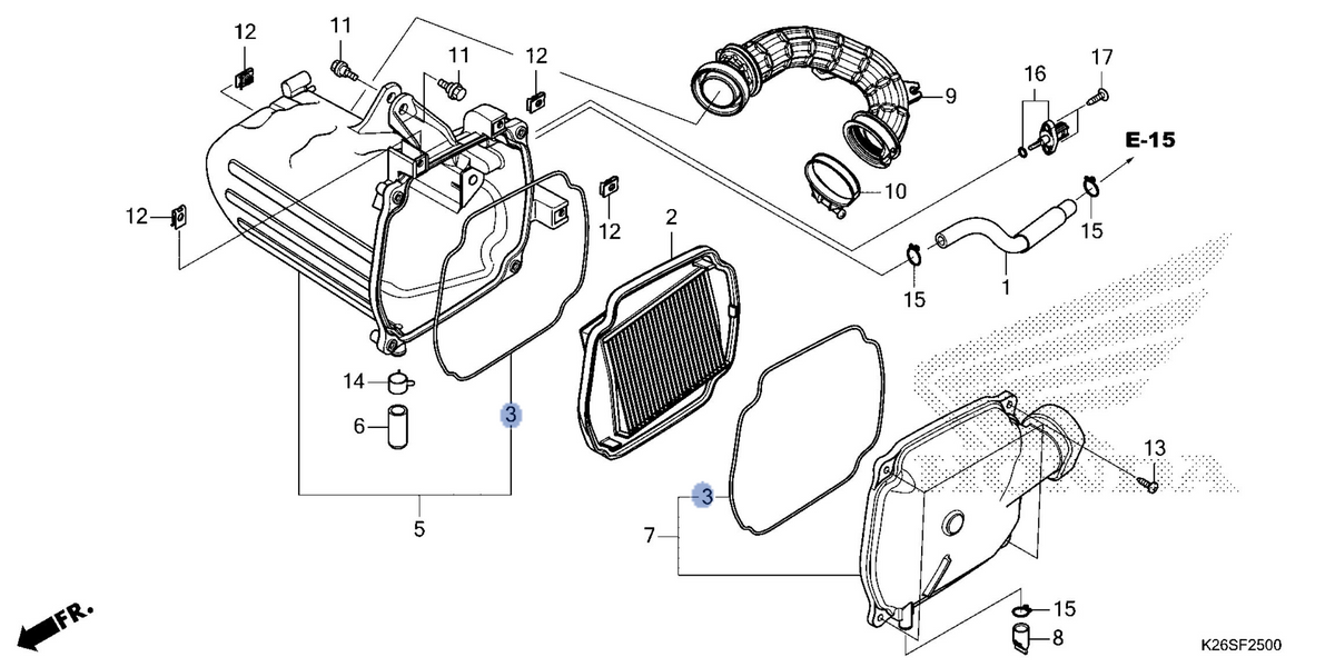 Honda OEM part 17213-K26-G00