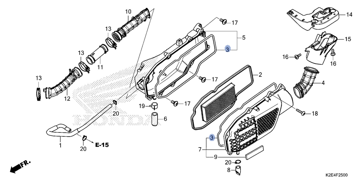 Honda OEM part 17213-K2E-T00